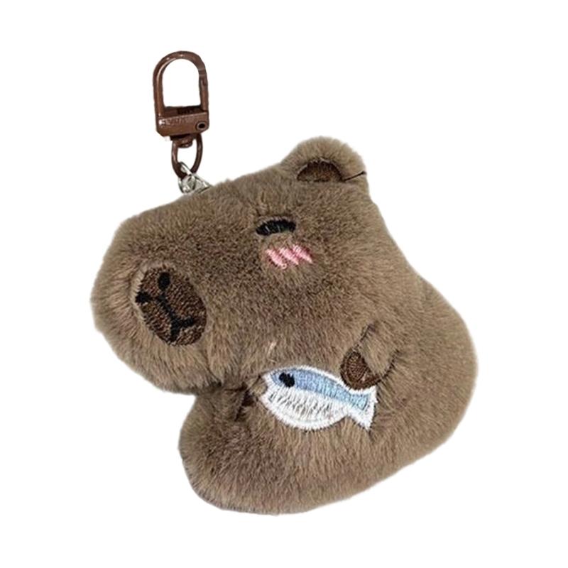 Lovely Capybaras Sturdy Plush Key Holder Accessory with Elegant Color Detachable Costume Pieces for Personalization