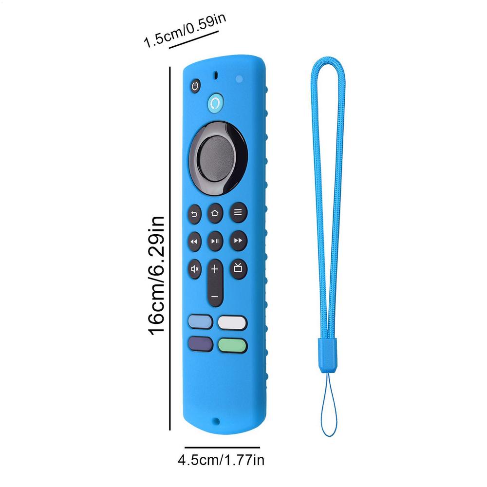 Silicone Remote Control Cover for Fire TV Stick 4K Controller Anti-drop Dustproof Tv Remote Case Shell with Lanyard