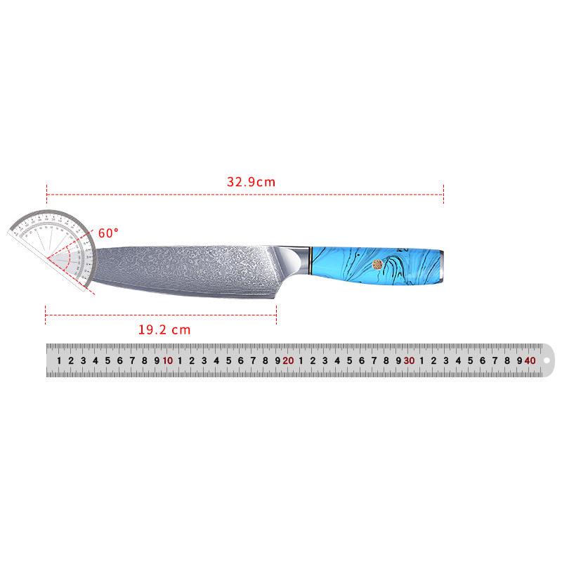 Damaststahl Küchenmesser Scharfes Kochmesser Hackmesser Sashimi Santoku Tranchieren Nakiri Schälmesser Ausbeinmesser Schälmesser Allzweckmesser Harzgriff