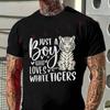 2026 White Tiger Boy Design Motorcycle Tshirt Mens Cycling Sportswear Short Sleeve Top Tee