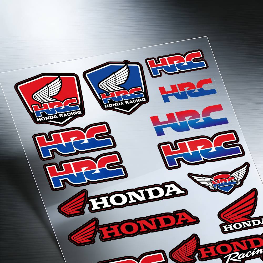 FOR HONDA HRC H WING Motorcycle Reflective Stickers Waterproof Decals for Helmet Scooter Fuel Tank Toolbox Racing XL0