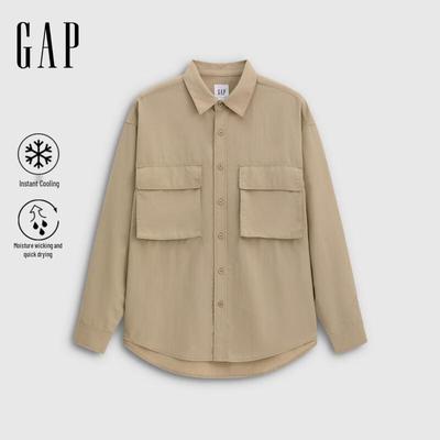 Men's Cooling Quick-Dry Loose Fit Long-Sleeve Lapel Shirt