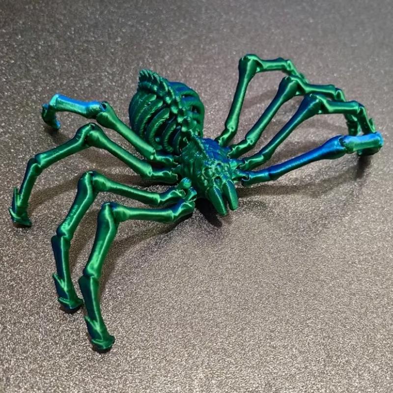 3D Printed Spider Movable Retractable Joint Fidget Toy Articulated Movable Elastic Spider Simulation Esktop Ornament Kid's Toy