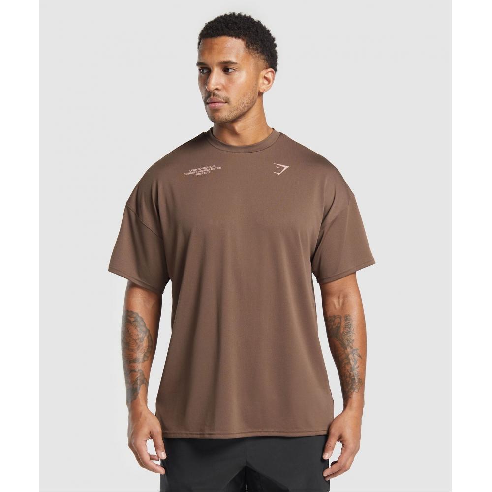 Gymshark CondiTioning Club Oversized T shirT walnuT Brown A2b5y Nccz