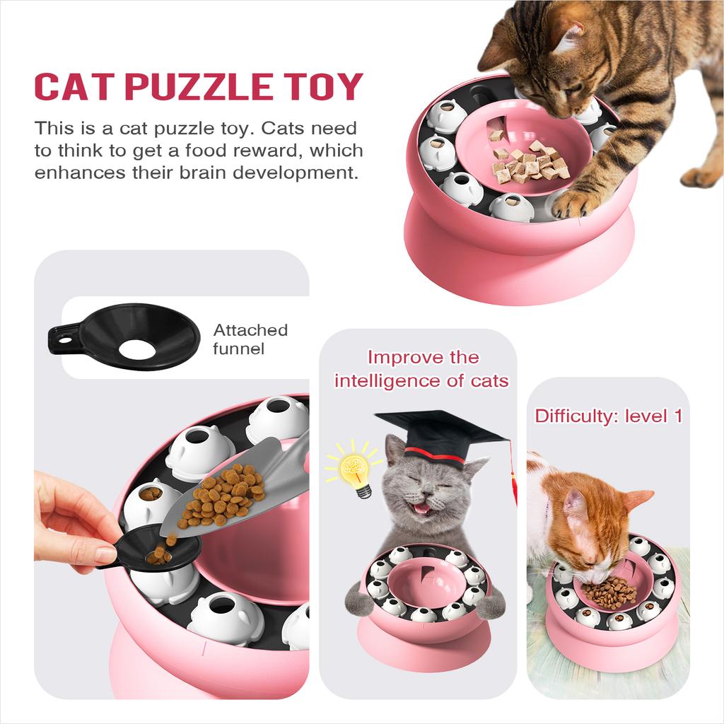 Cat Toys Slow Feeder Cat Bowl Interactive For Indoor Cat Puzzle Feeder Pet Toy Pets Feeding Supplies