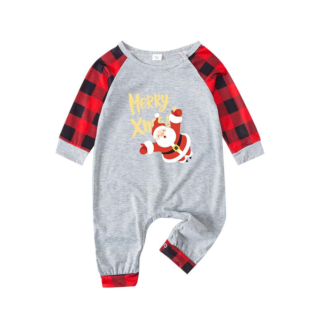 Men's Long-sleeved Plaid Printing Two-piece Parent-child Christmas Pajamas