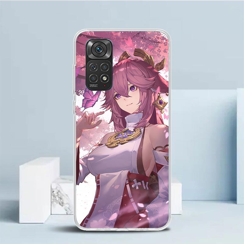 Yae Miko Genshin Impact Phone Case For Xiaomi Redmi Note 15 14 14S 13 12S 12 Pro Plus 11S 11 11T 11E 10S 10 + Soft TPU Back Cove