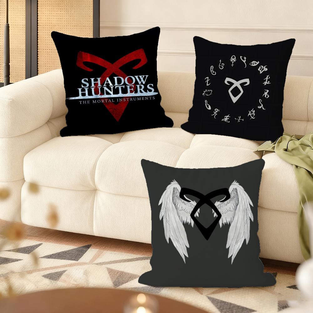 S-Shadowhunters Cushion Cover Soft Short Plush Pillow Cover Smooth Cozy Texture Aesthetic Cushion Case Home Decor