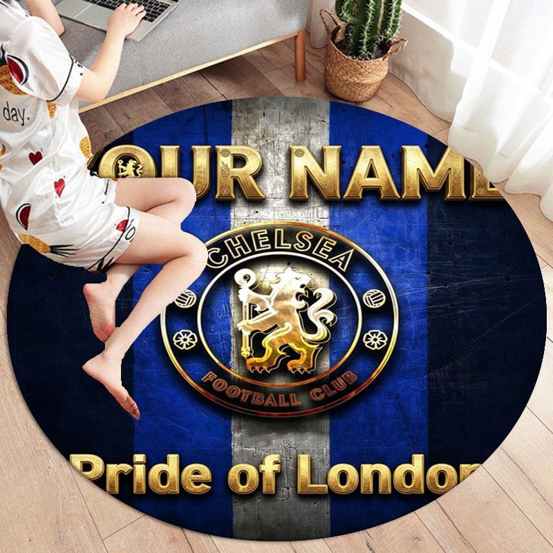 Chelsea F Custom Name Round Area Rug,Carpet Rug for Living Room Bedroom Sofa Playroom Decor,Non-slip Floor Mat
