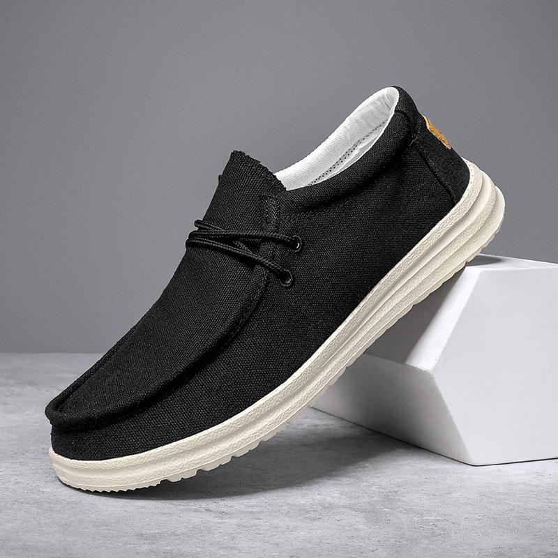 Summer Men Canvas Shoes New Boat Shoes Outdoor Slip On Loafer Fashion Casual Flats Lightweight Non Slip Deck Shoes Big Size