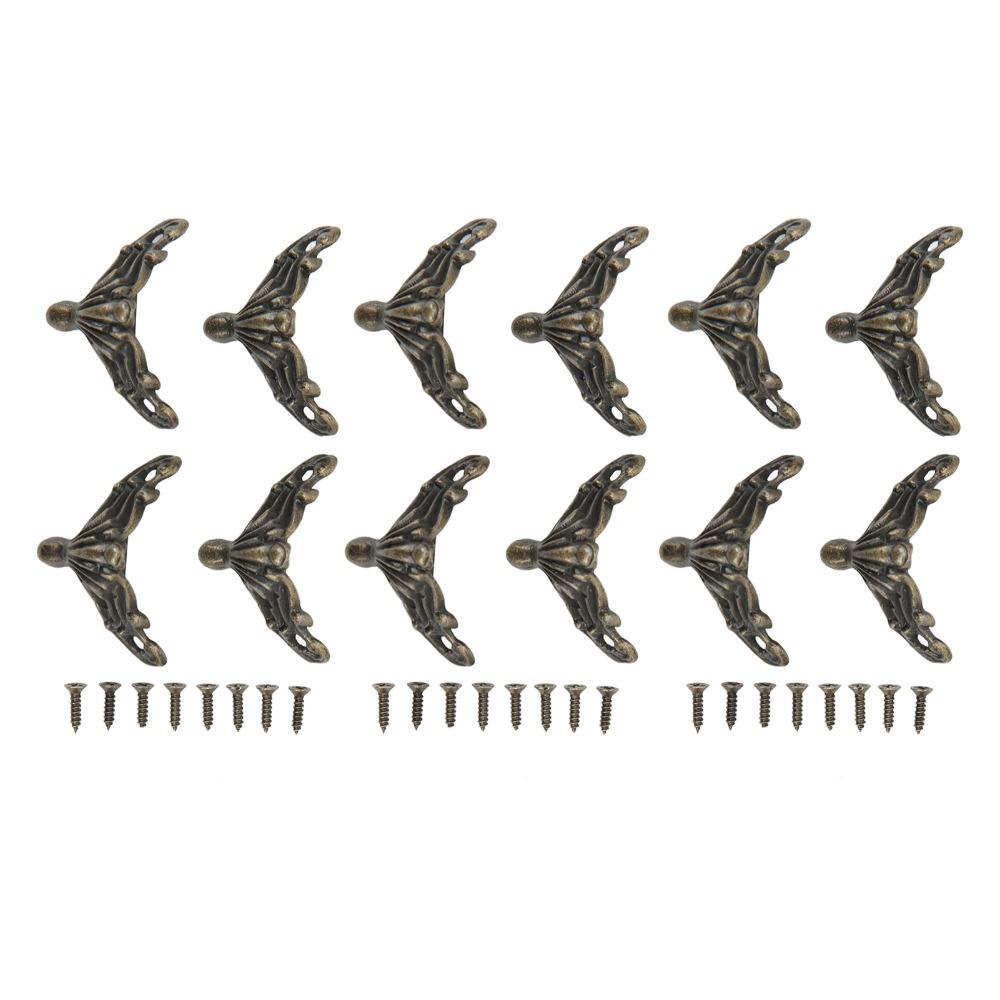 12PCS Zinc Alloy Box Corner Protectors Bronze Wooden Box Feet Jewelry Box Feet  Jewelry Boxes