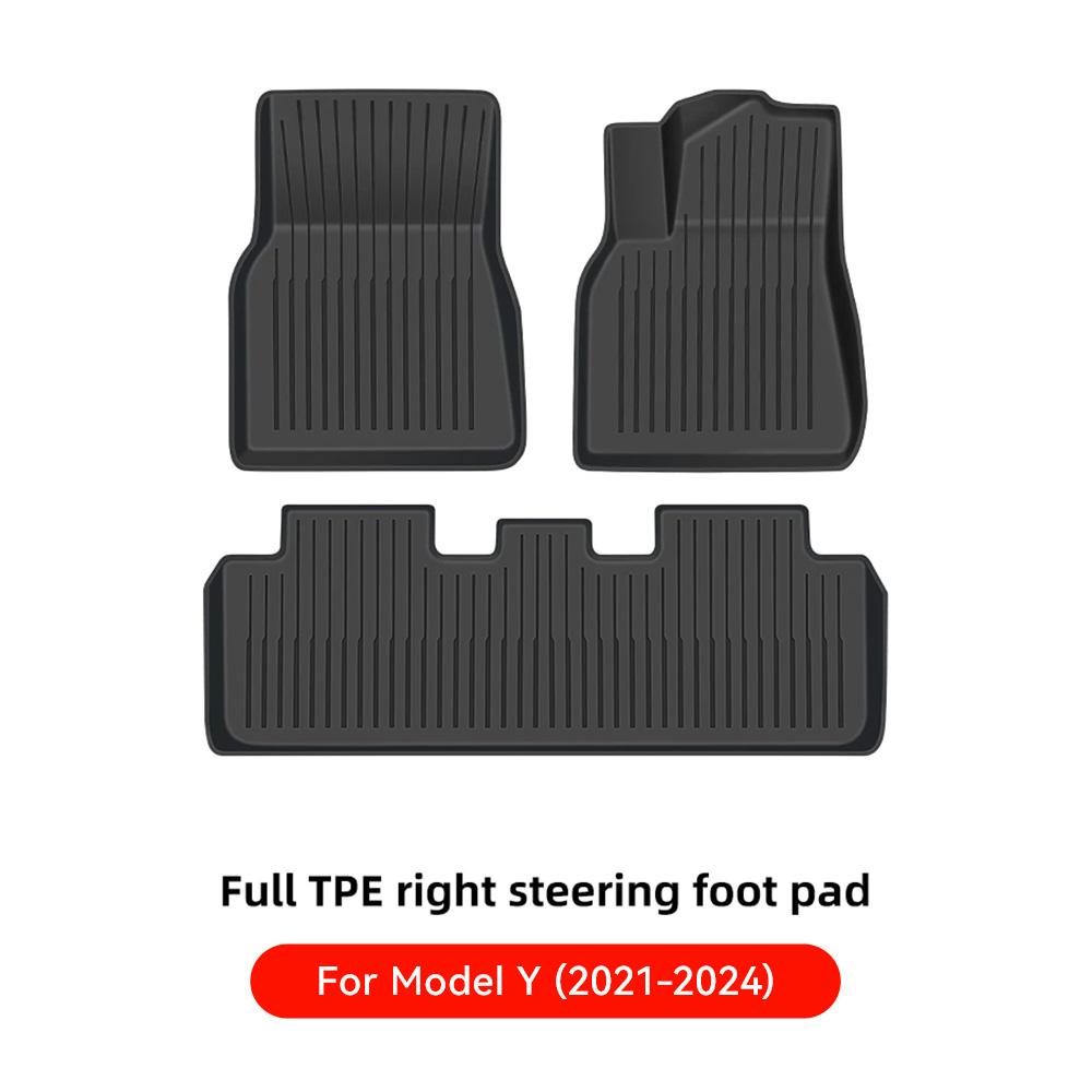 YZ For Tesla Floor Mat Model Y 2025-2025 Model 3 Highland Car Trunk Mat Luggage Mat TPE Waterproof Anti-Slip Set Floor Liner Mat