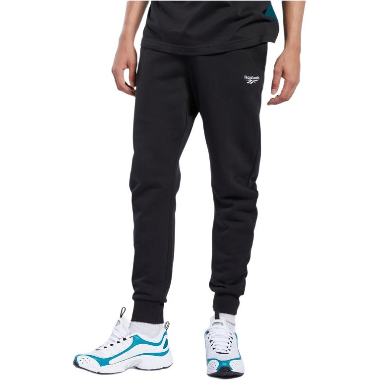 Reebok Versatile And Comfortable Mid-Waist Slim Fit Knit Sports Pants Men Bottoms Black FK2671