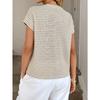 Summer New Women's Round Neck Pullover Two-color Knitted Short-sleeved Top
