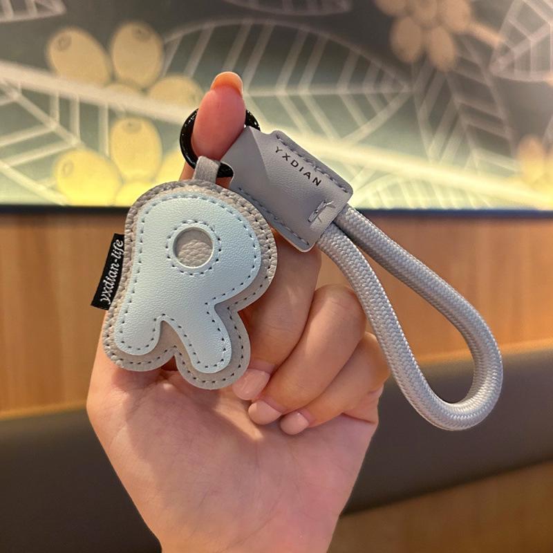 Customizable Leather Letter Keychain Pendant for Girls and Couples