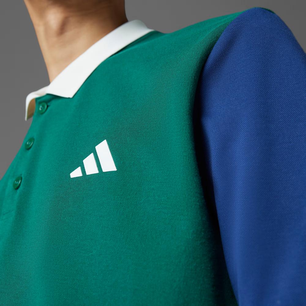 Adidas Tennis Heritage Logo Moisture-Wicking Pullover Fashion Short Sleeve Polo Shirt Men Polo Shirts University-Green JC6745