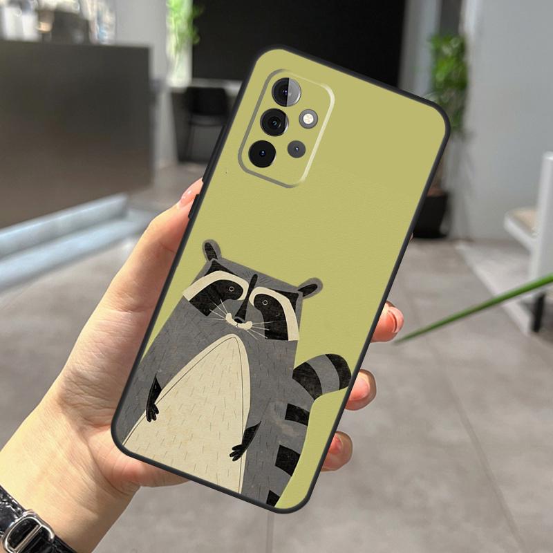 Cartoon Raccoon Case For Samsung Galaxy A32 A12 A22 A52 A35 A26 A16 A05 A55 A15 A54 A34 A14 A56 A36 A13 A53
