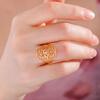 LIKGREAT Chakra OM Ring for Women Men Stainless Steel Gold Color AUM Yoga Meditation Spiritual Religious Amulet Jewelry Gifts