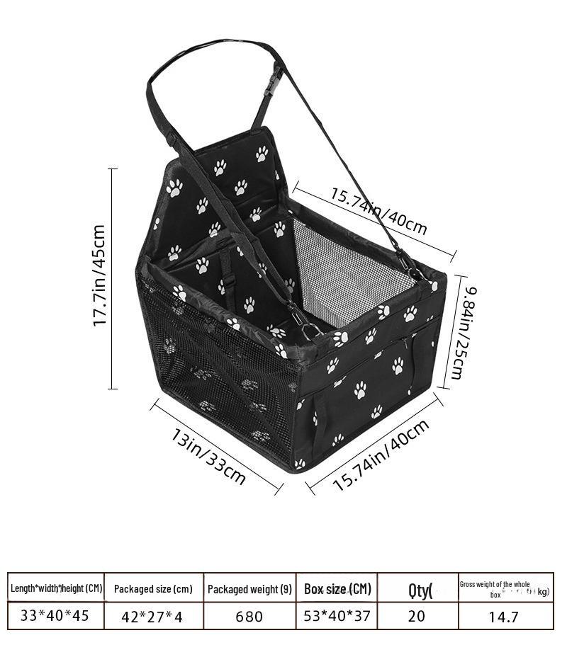 Borsa da viaggio per animali domestici in rete traspirante e coprisedile per auto
