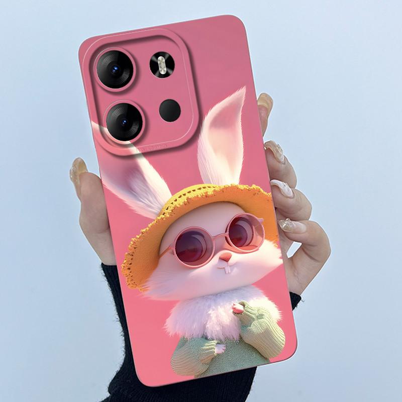 For Tecno Spark Go 2023 Pop 7 Pro BF7 Infinix Smart 7 Plus Smart7 HD Case Lovely Cartoon Cat Liquid Silicone Soft TPU Back Cover