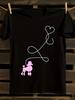 Vintage 1950s Sock Hop Poodle & Heart Graphic T-Shirt Mens Tshirt Womens Tshirts with Letters Print Short Sleeves T-Shirt Casual Street Tee Shirt Top