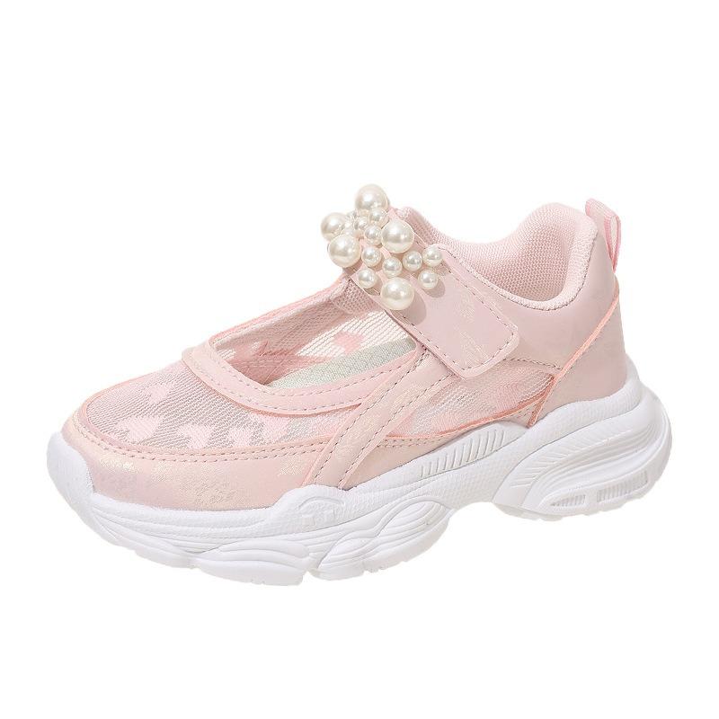 Children’s Shoes, Girls’ Closed-Toe Sandals, New Summer Style, Soft-Soled Kids’ Mesh Sneakers, Fashionable Girls’ Princess Shoes