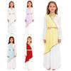 Complete Greek Princess Role Play Costume for Girls: Long Sleeve Halloween Party Dress, Perfect for Performance & Dress Up