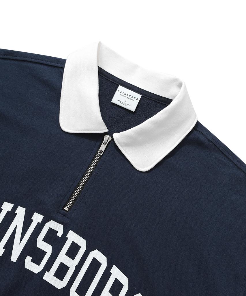 GAINSBORO Arch Logo Collar Sweatshirt_Navy