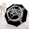 1pc Slayer Logo Automatic Umbrella   8 Rib Portable Folding Black Iron Frame for Outdoor, Beach, Travel, Beach Umbrella 159