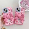 Applicable to Apple 13 mobile phone case iPhone15 three-dimensional love butterfly 16pro max girl heart cute silicone
