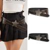 Solid Color Star Buckle Belt Multifunctional Wide Waistband Waist Chain  Women's Accessories