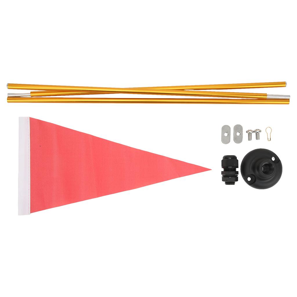 Kayak Flag Aluminum Flagpole Nylon DIY Kayak Safety Flag with Base Kit for Canoe Outdoor