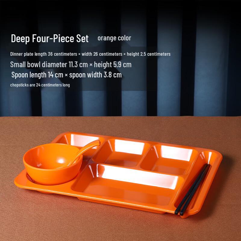Qianxing Melamine Compartment Meal Tray Set
