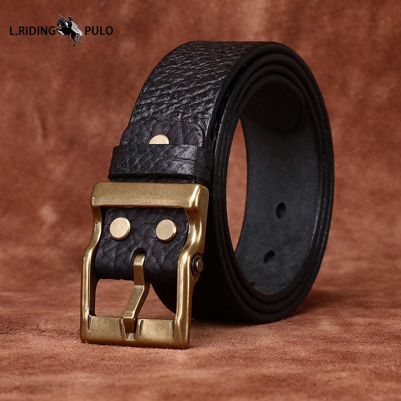 Retro Cowhide Leather Belt Men's Genuine Leather First Layer Cowhide Trendy Versatile Casual Jeans Belt