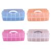 Plastic Box Rectangular Transparent Box with Handle Lid Storage Box Dustproof Jewelry Storage Case Container for Nail