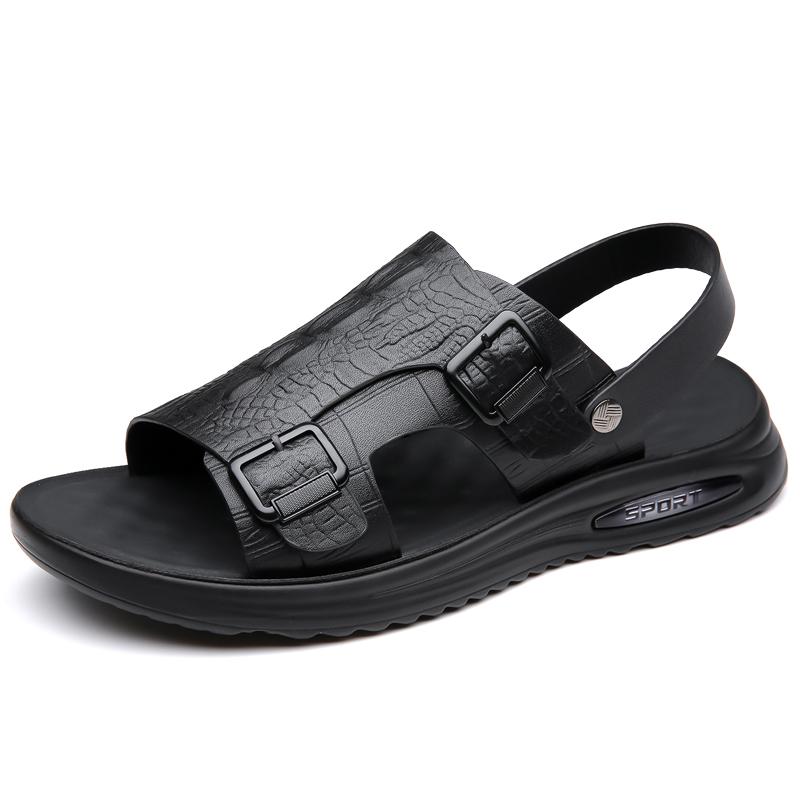 Fashion Business Summer Men's Shoes Minimalist Gentleman Casual Style Dress Up for Daily Office Work Outdoor Black Sandal Breathable