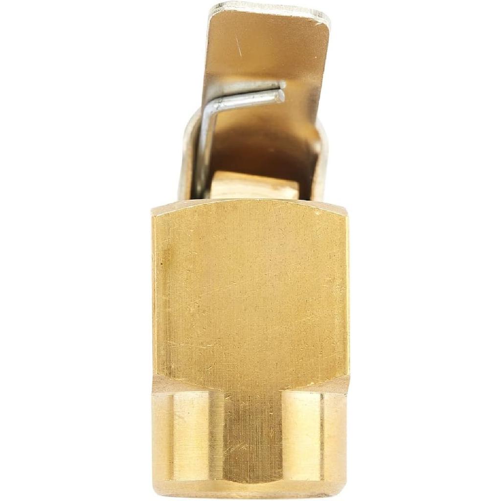 2PCS Heavy Duty Brass Air Chuck,1/4" Open Flow Right Angle Tire Inflator Lock-On SwivelAir Chuck with Clip, Silver & Golden