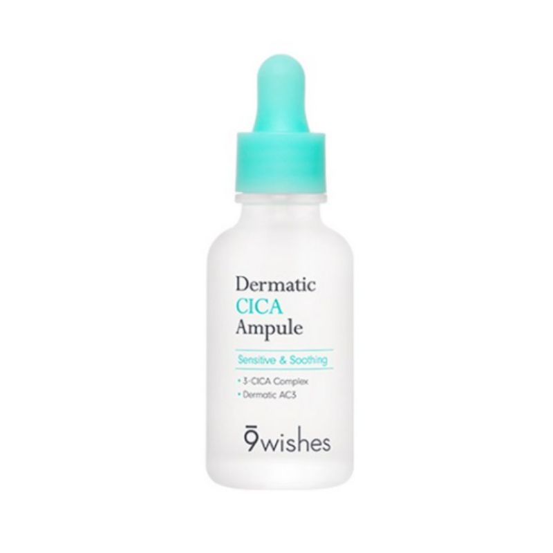 9Wishes Dermatic Cica Ampoule 30ml – Soothing Barrier Repair Hydrating Facial Serum
