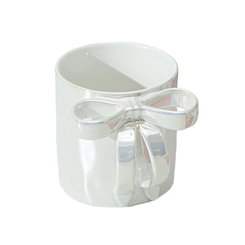 Elegant Bowknot Ceramic Mug With Pearlescent Finish For Tea Milk Coffee Breakfast Exquisite Gifts Kitchen Bar Tea Cup Accessory