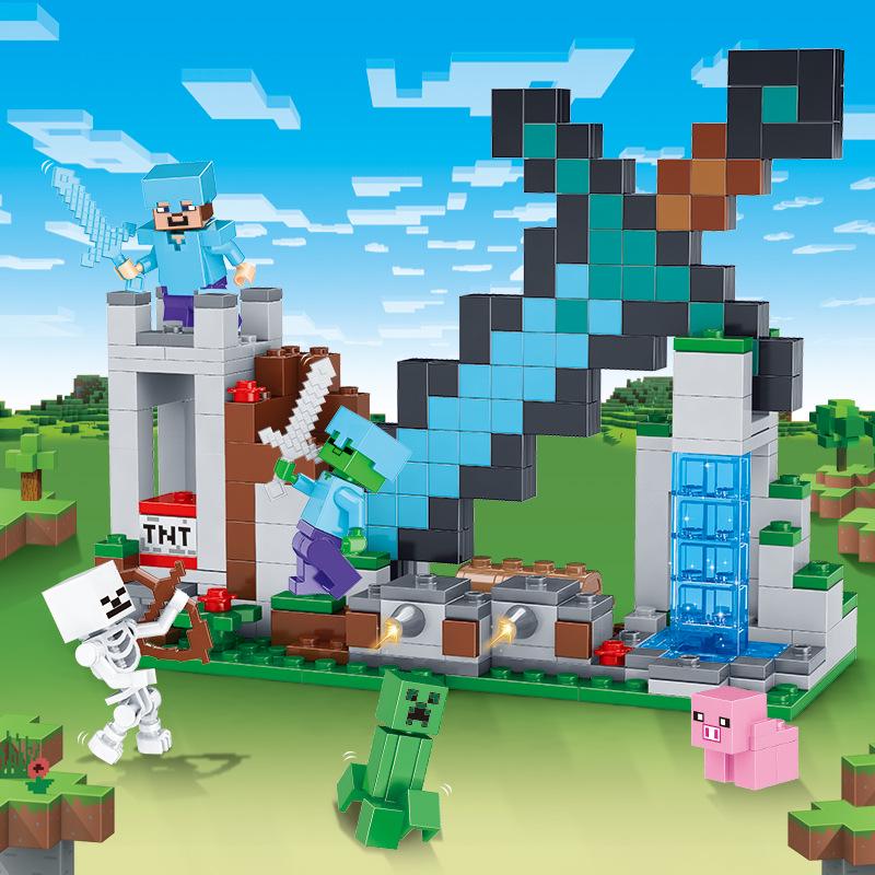 Minecraft-Themed Cave Village Construction Set for Kids - Educational Puzzle with Building Blocks