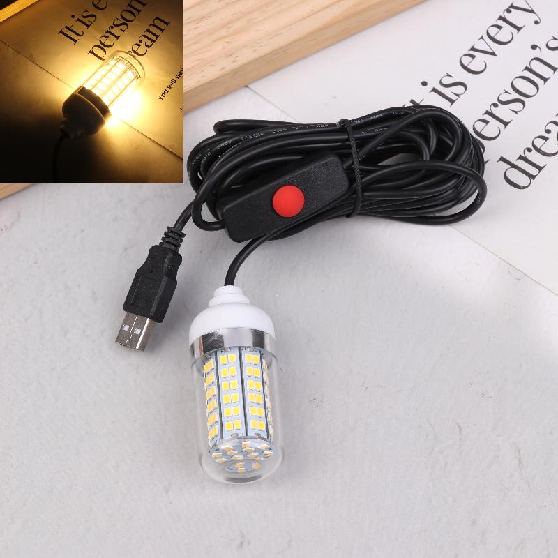 

5V USB Світлодіодне Рибальське Світло IP68 Приманка Ехолот для Риби Приваблює Креветок Кальмарів Крил 4 Кольори Підводні Ліхтарі теплим білим кольором