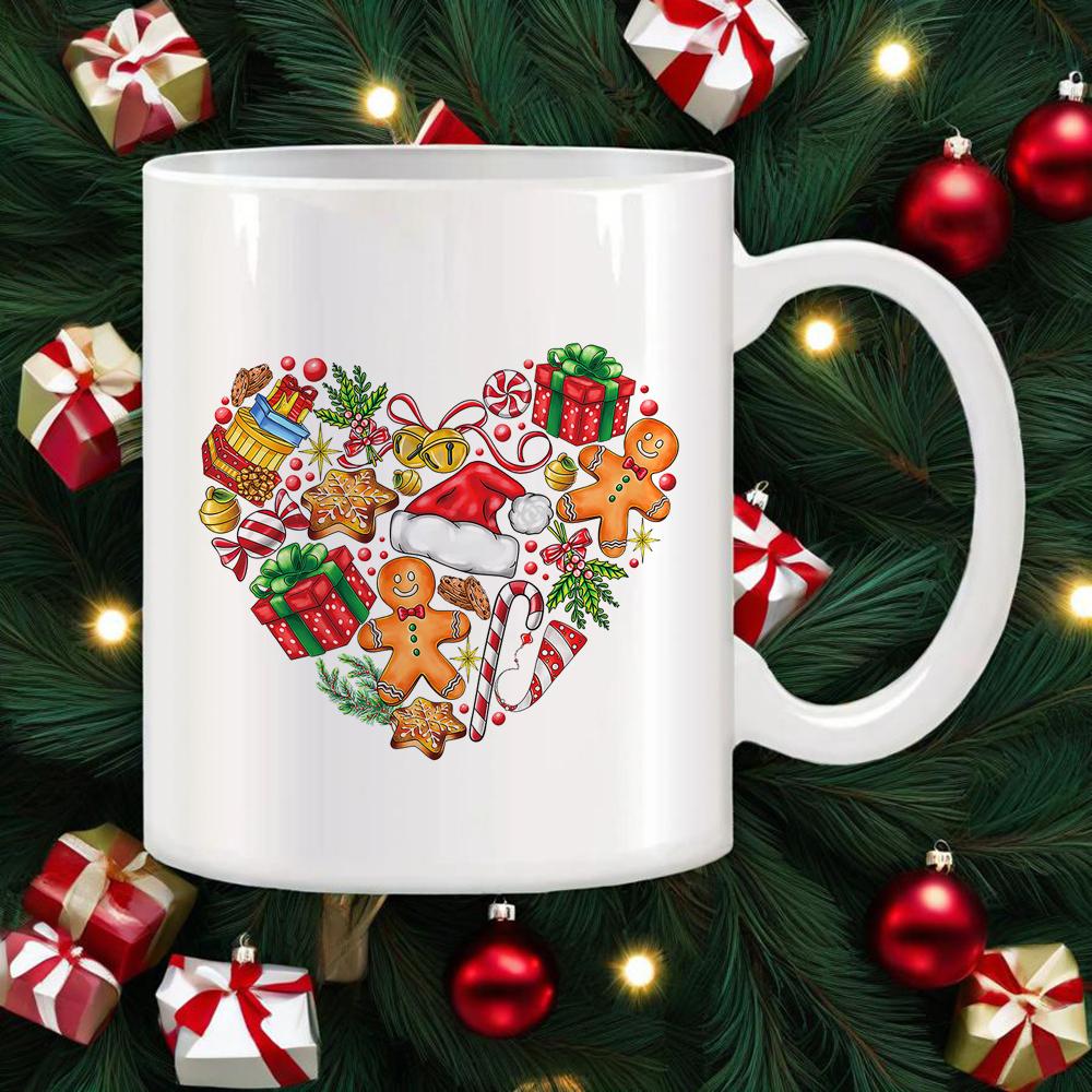 

Забавная кружка в виде рождественской елки Merry Xmas Праздничная керамическая кружка Санта Клаус Кружка для колы Розовый чулок Чашки для воды Подарок для девочки или мальчика Кружки 330ml