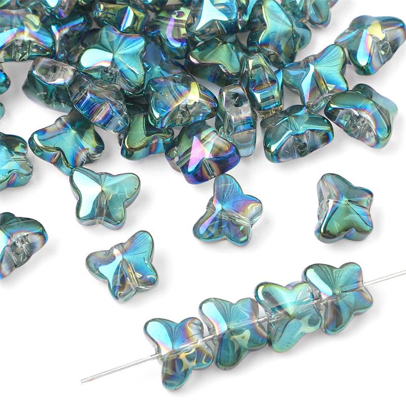 Glass Dazzle Color Butterfly Crystal Beads Loose Beads Handmade DIY Beading Bracelet Glass Beads Homemade Jewelry Accessories Beads for Jewelry Making