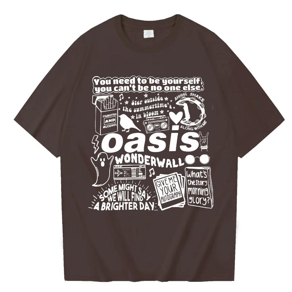 Oasis Reunion Tour 2025 Cotton Printed Tshirt Mens Women Harajuku Oneck Oasis Live 25 Tour Merch Casual Male TShirt Gifts