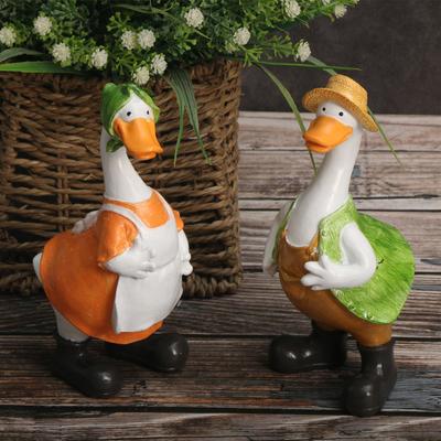 2 teile/satz Amerikanischen Stil Ente Ornament, DesktopLandscape Tier Harz Ornament, Nette Ornament, homeLiving Zimmer Bar Cafe Decor Orn