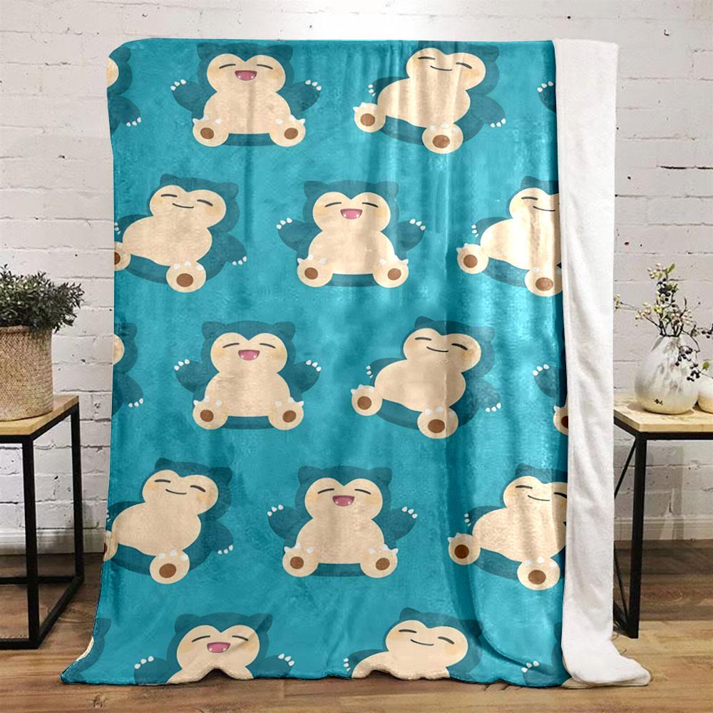 Repeating Pattern of a Relaxed Cartoon Character with a Turquoise Background. for All Seasons Blanket Lunch Break Throw Gift