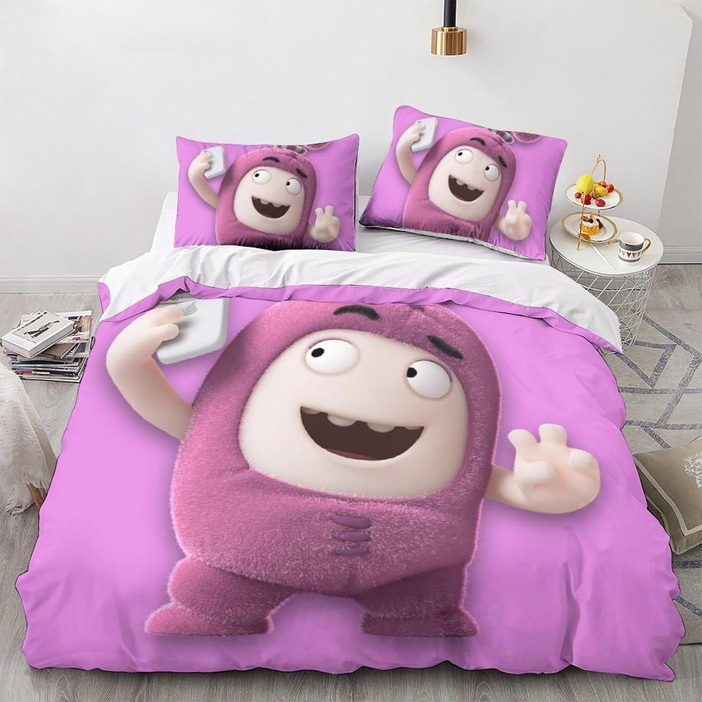 3D Printed High-quality Cartoon Down Duvet Cover for Children, Adults, Modern Ultra-fine Fiber Duvet Cover with Zipper and Pillo