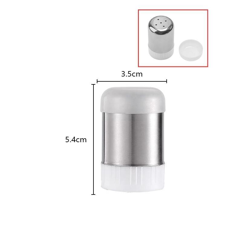 Stainless Steel 5-Hole Salt Shaker Portable Mini Seasoning Bottle With Dust Cover Small Pepper Bottle Condiment Jar Kitchen Tool