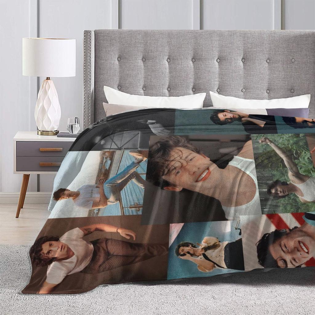 Warm Blanket Adult Decorative Rapper Shawn Mendes Throw Blanket Flannel Bedspread For Couch Chair Street Trend Sofa Bed Cover