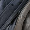 New Men's Woolen Coat Middle-aged Dad Autumn and Winter Removable Down Liner Long Woolen Windbreaker